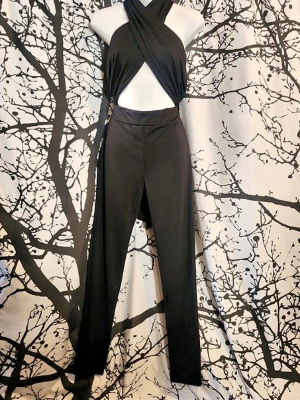 Nwot Fashion Nova Black Halter Jumpsuit